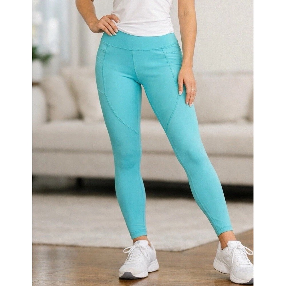 Zyia Active Light N Tight Crop Leggings Women's Size 4 Mint Green High Rise